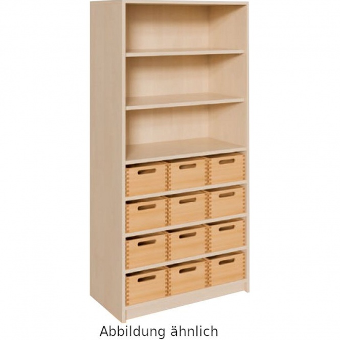 Schränke mit 12 mittleren Massivholzkästen mit SF 